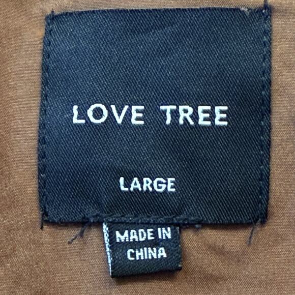 Love Tree Cropped Puffer Vest Sz L Womens Brown Pockets Minimalist On Trend Fun - Picture 6 of 8
